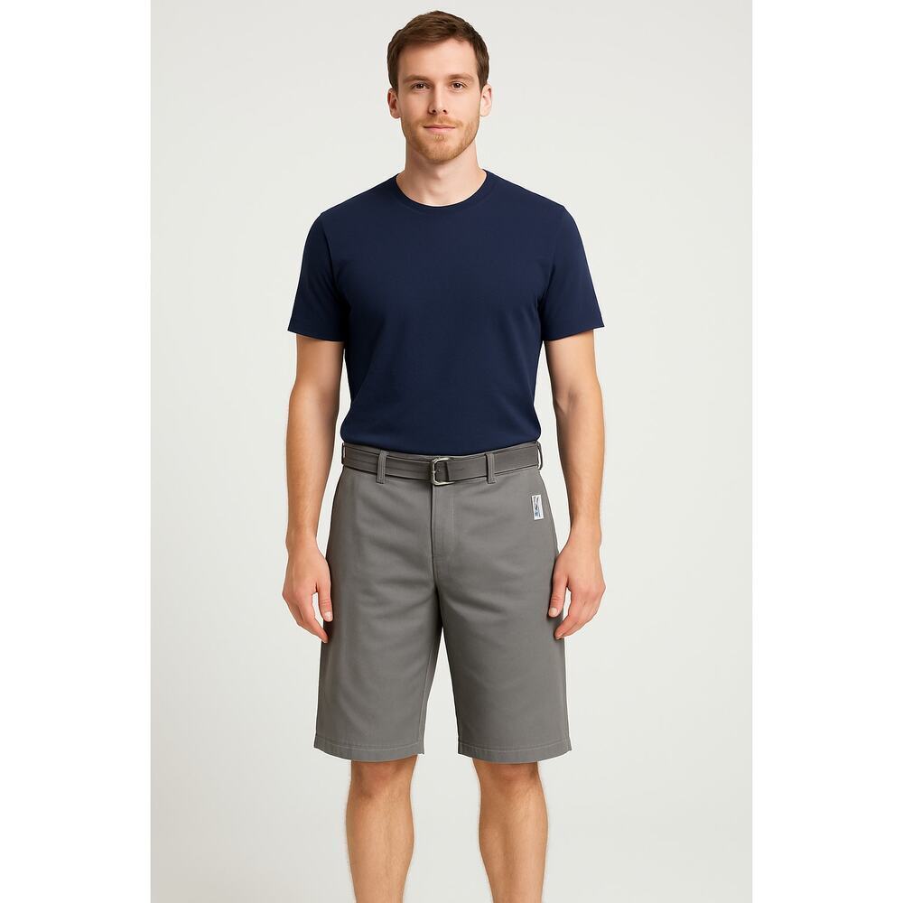 NWT old navy longer inseam below the knee grey shorts with belt size 31 casual